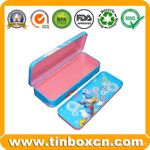 Rectangular Tin Pencil Case for Kids, Pencil Tin Box